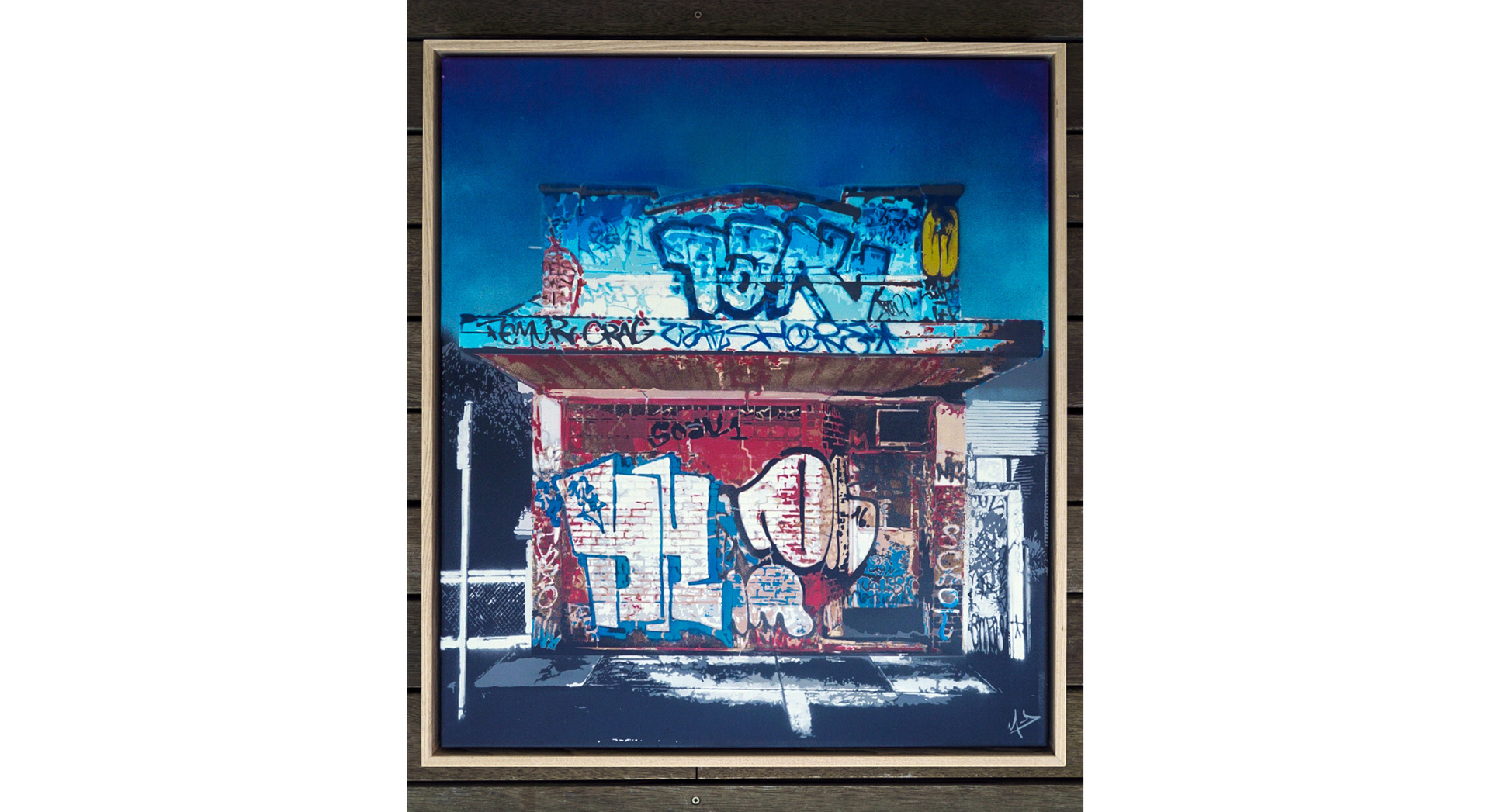 Logan Moody, Brunswick | 2023 | stencil and aerosol on canvas | 61 x 70cm