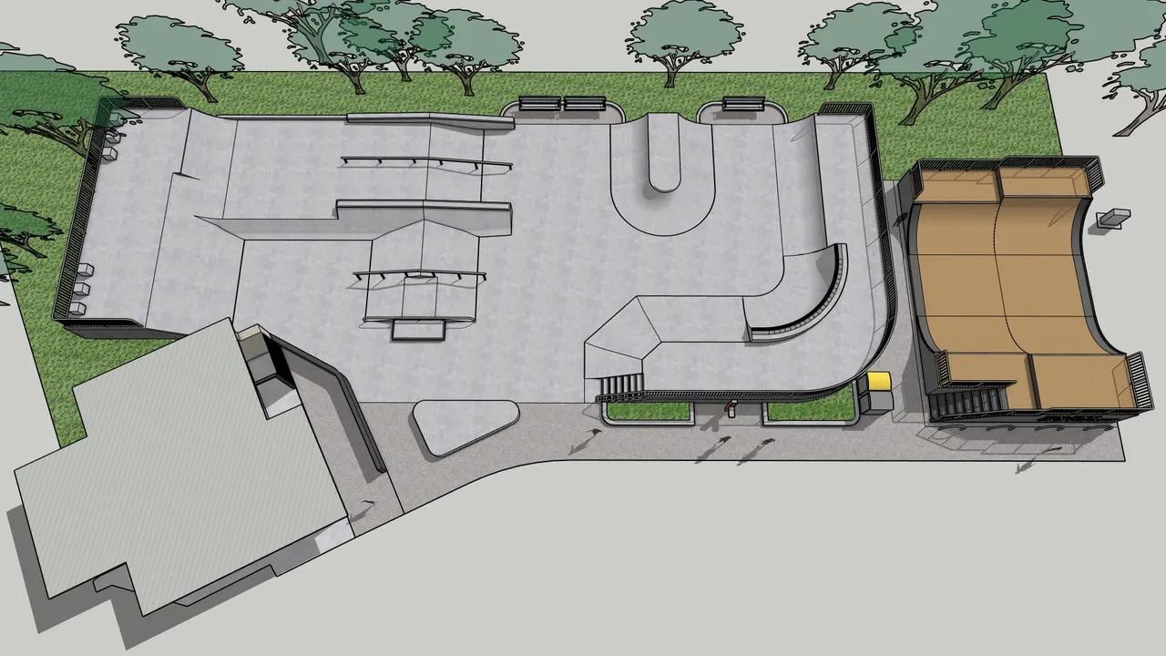 Artist impression: renewed skate park at Maleny
