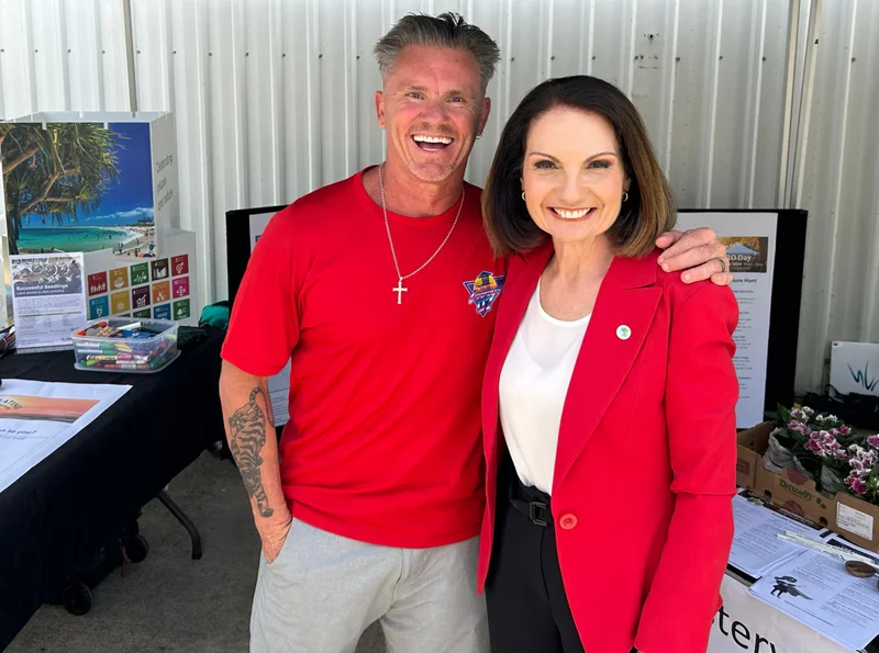 Citizen of the year Leon Stensholm with Sunshine Coast Mayor Rosanna Natoli at BiospHERO Day