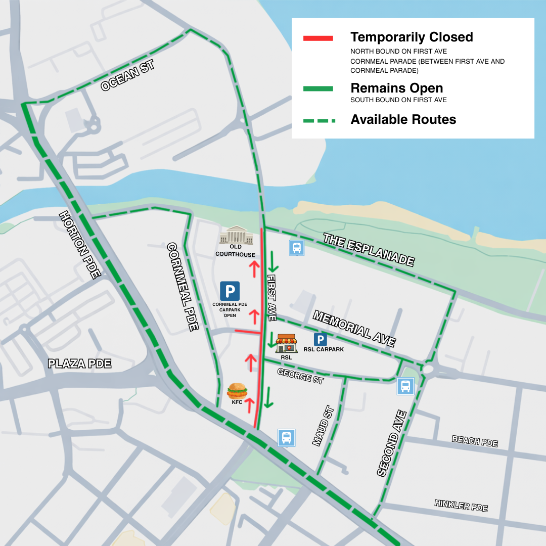 First Avenue Revised Detour Map