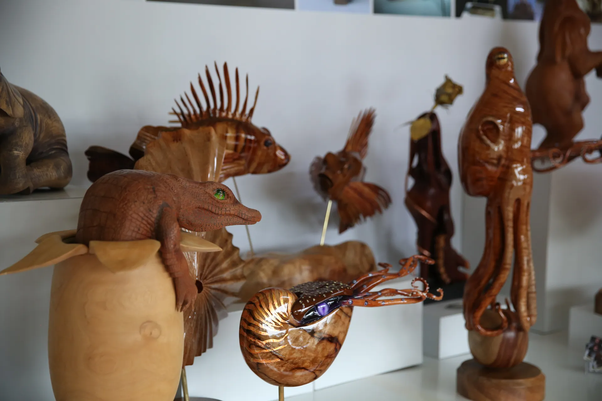 Sculptures on display at the 2023 Maleny Wood Expo by Ollie Hardt - Image by Sound Images