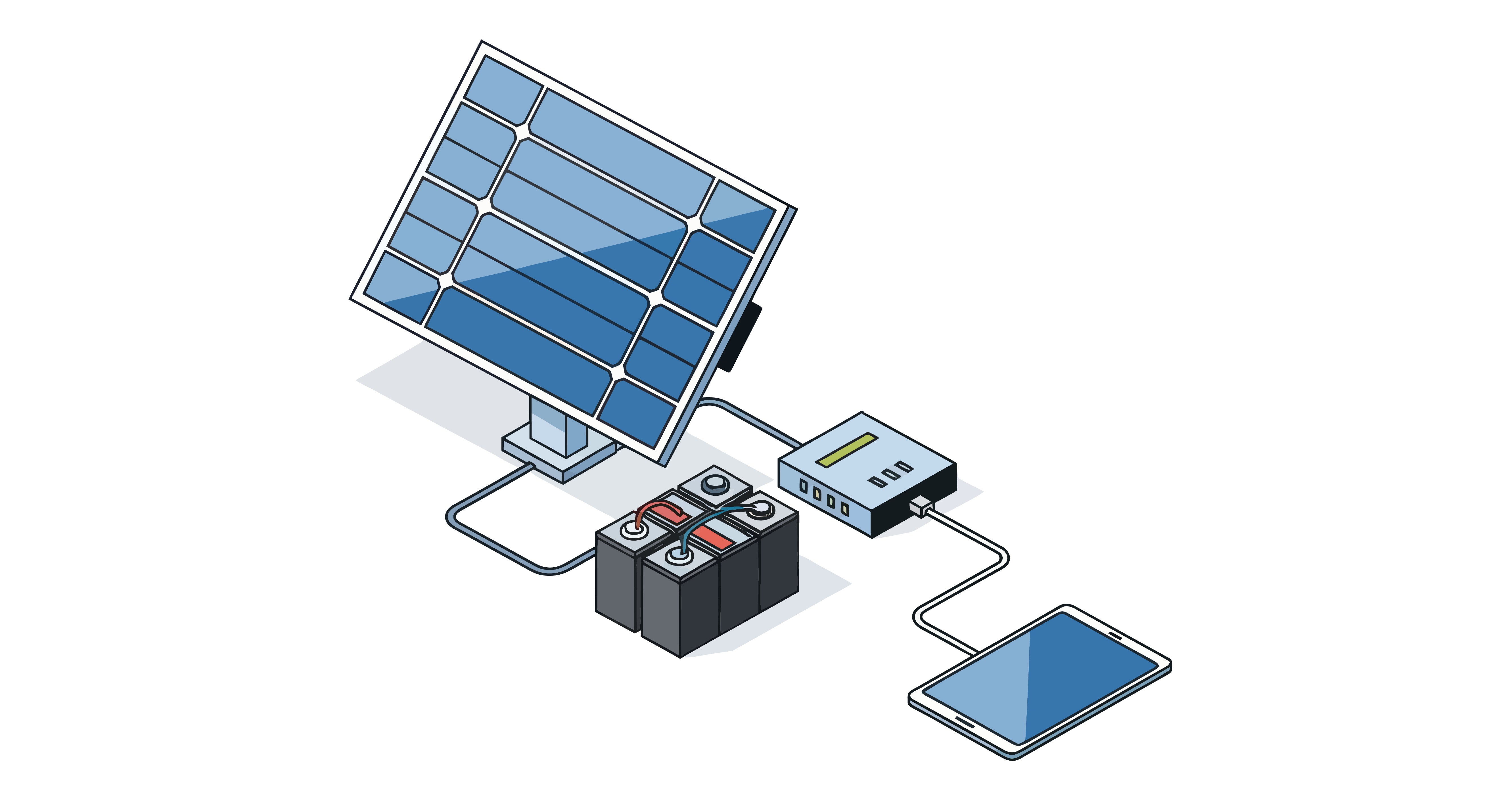 solar, battery set up