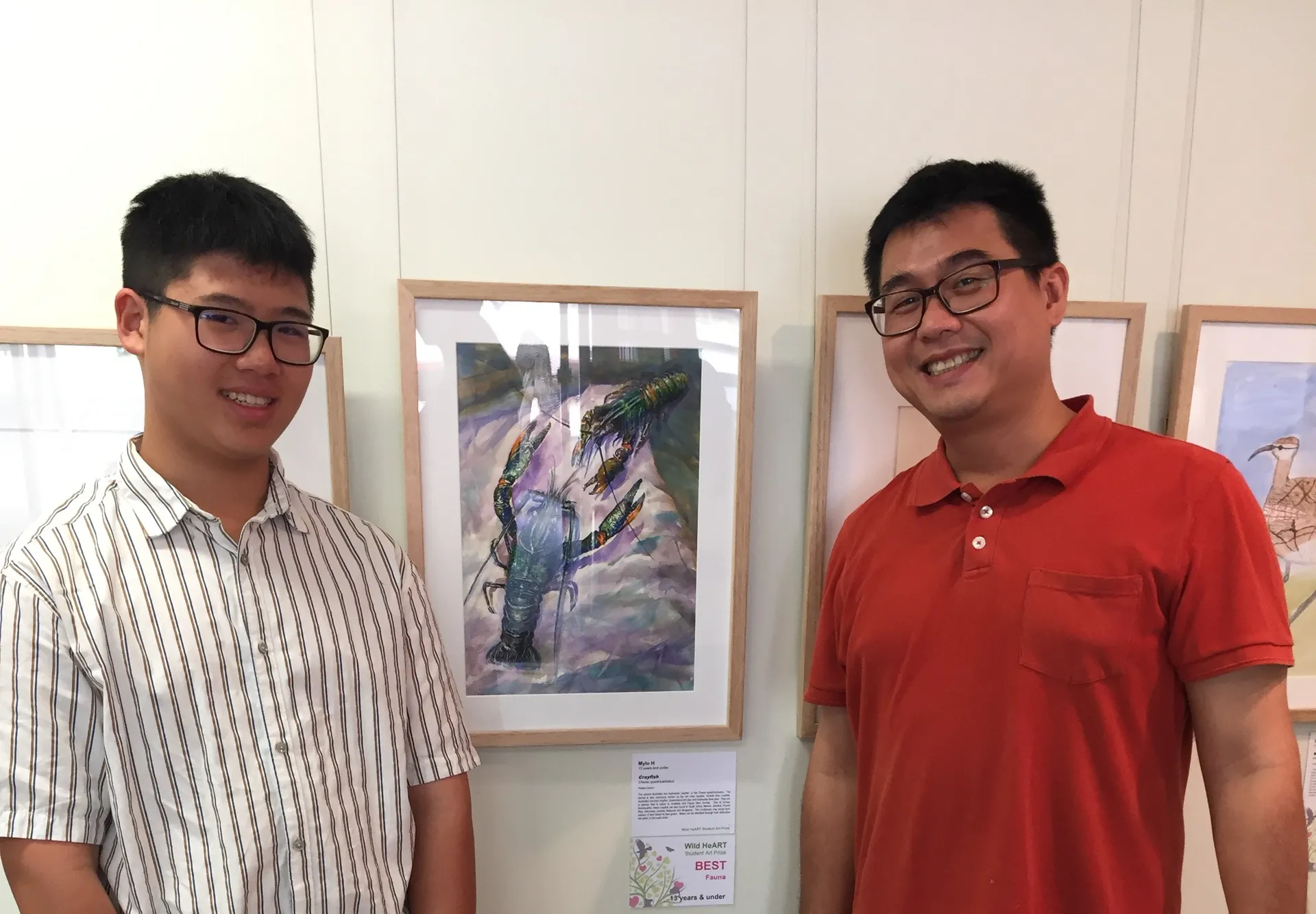 Under 13s Fauna winner “Crayfish” by Mylo H. Image credit Greg Miller.