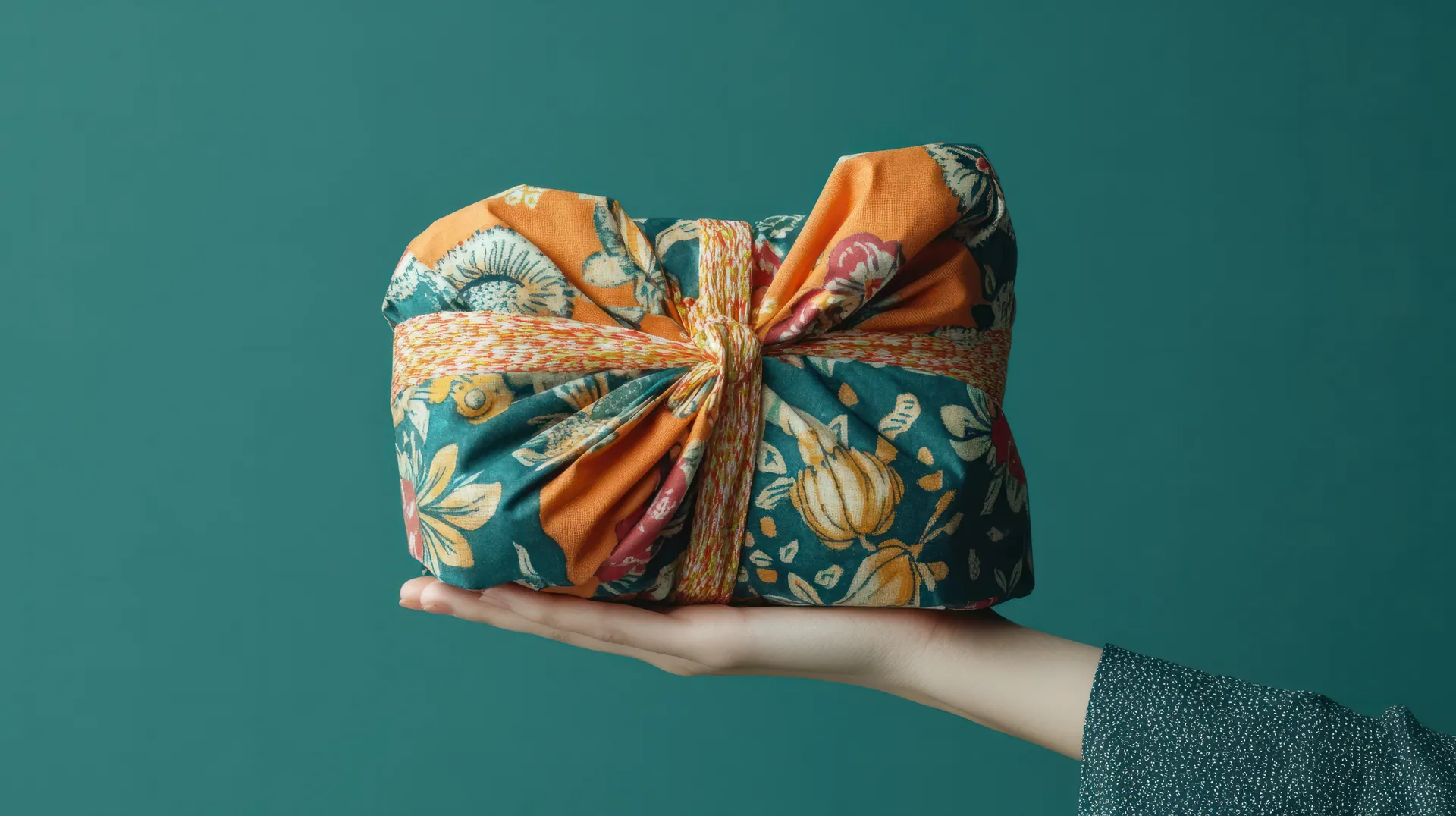gift wrapped in a scarf