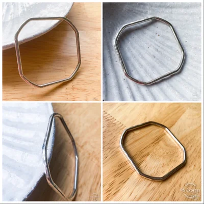 Hammered Silver Square Bangles