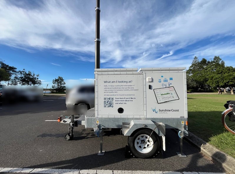 Data trailer in Cotton Tree Park