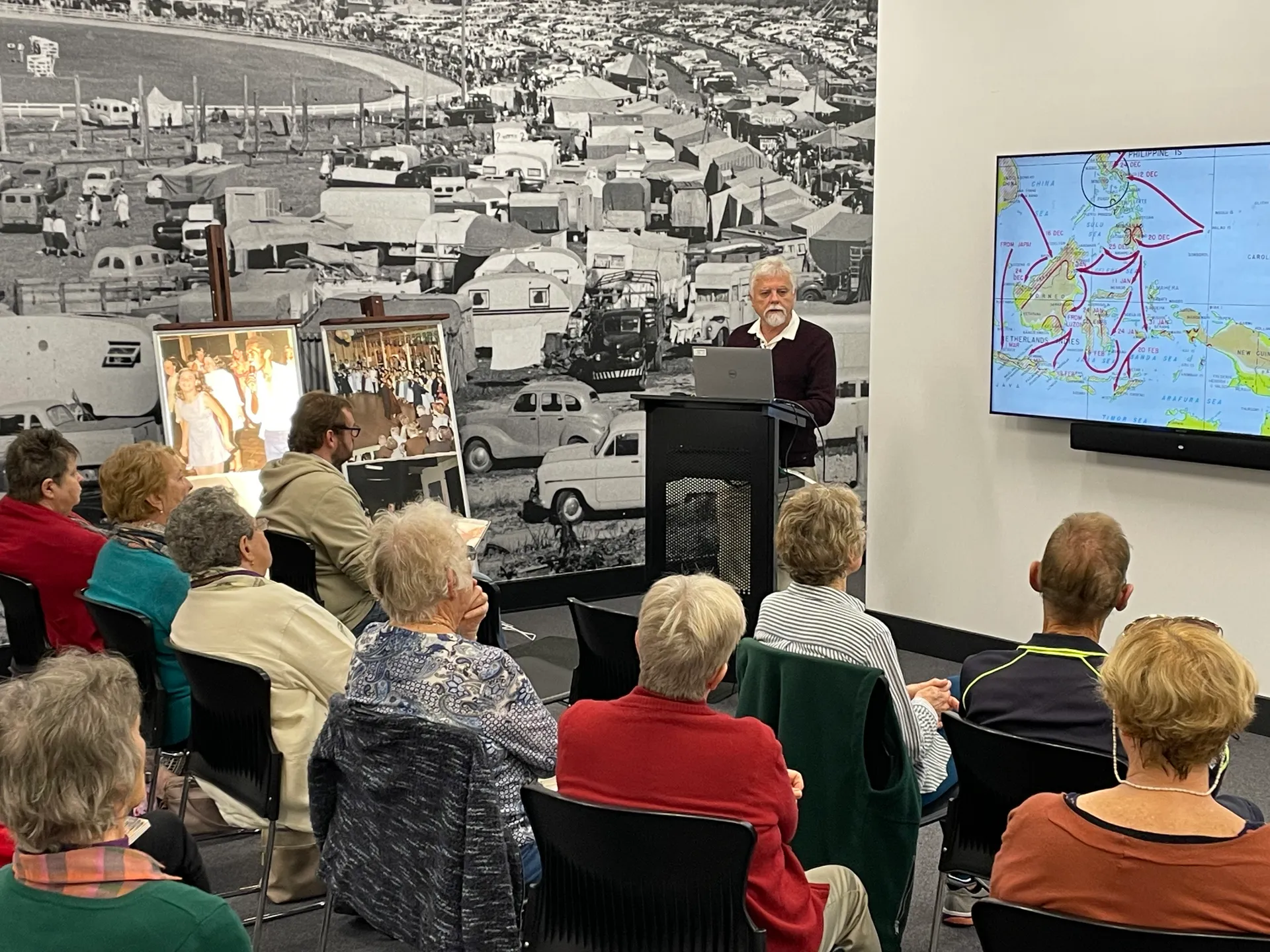 Brian Rough historian presents his research to the community