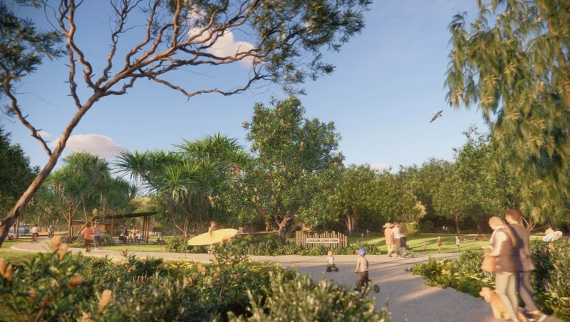 Artist impression of Lions Park and Norrie Job Park