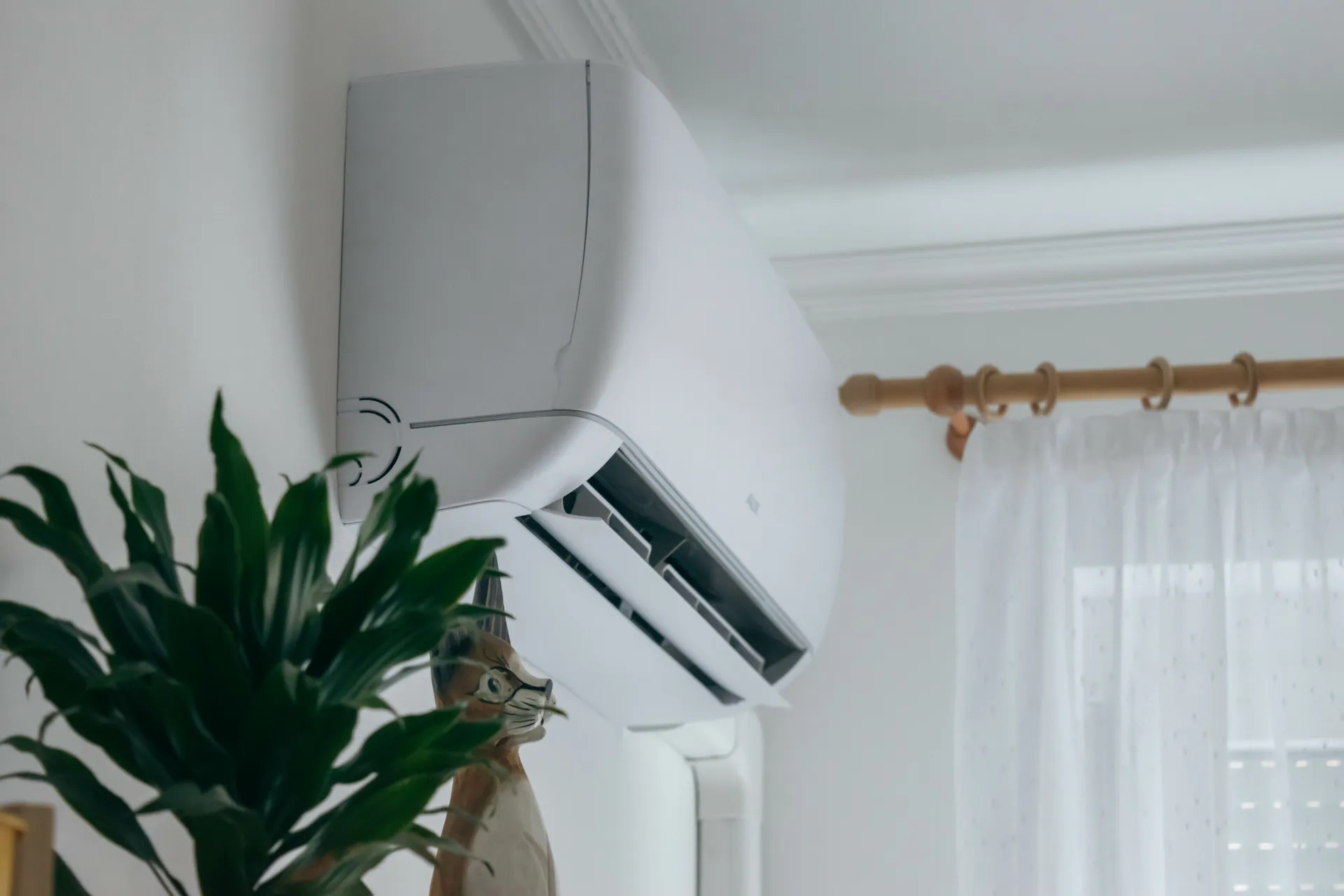 clean airconditioning unit on the wall