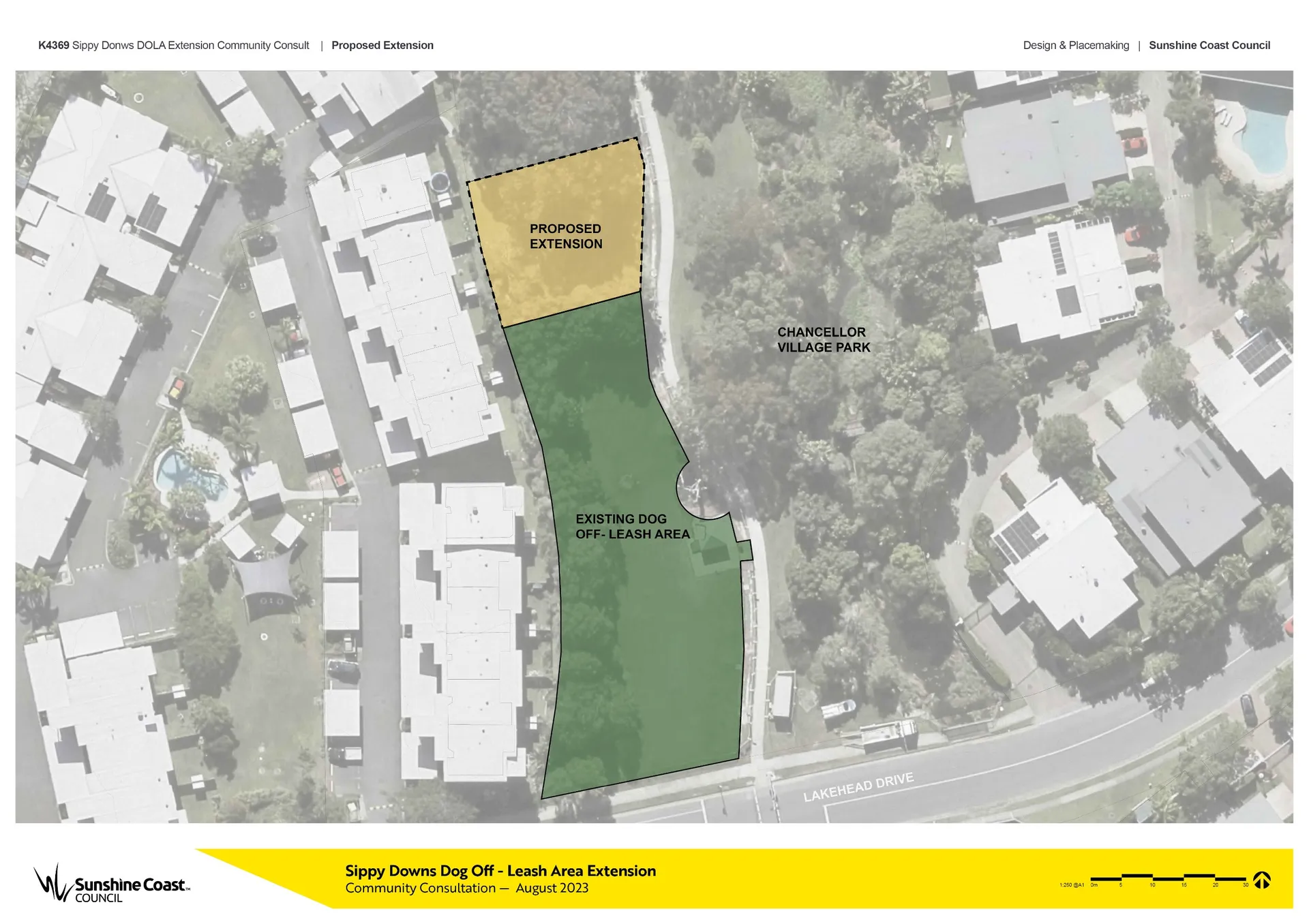 Sippy Downs Dog Off Leash extension area map
