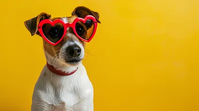 Dog wearing sunglasses