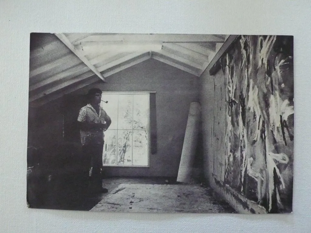 David in his first studio, where he created the works for his first exhibition at Watters Gallery