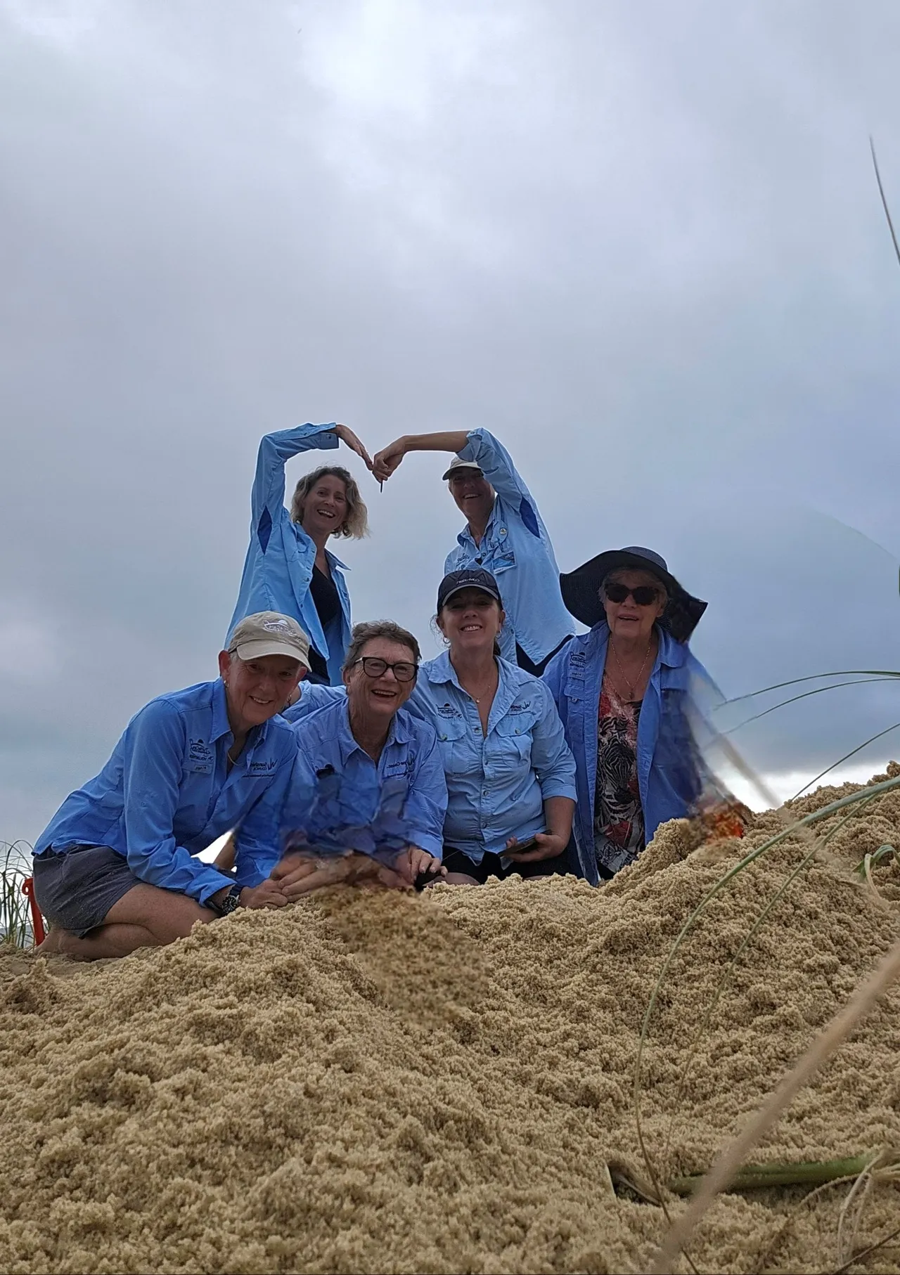 The Warana TurtleCare volunteers who discovered one of Mib’ir’s nests on Warana Beach.
