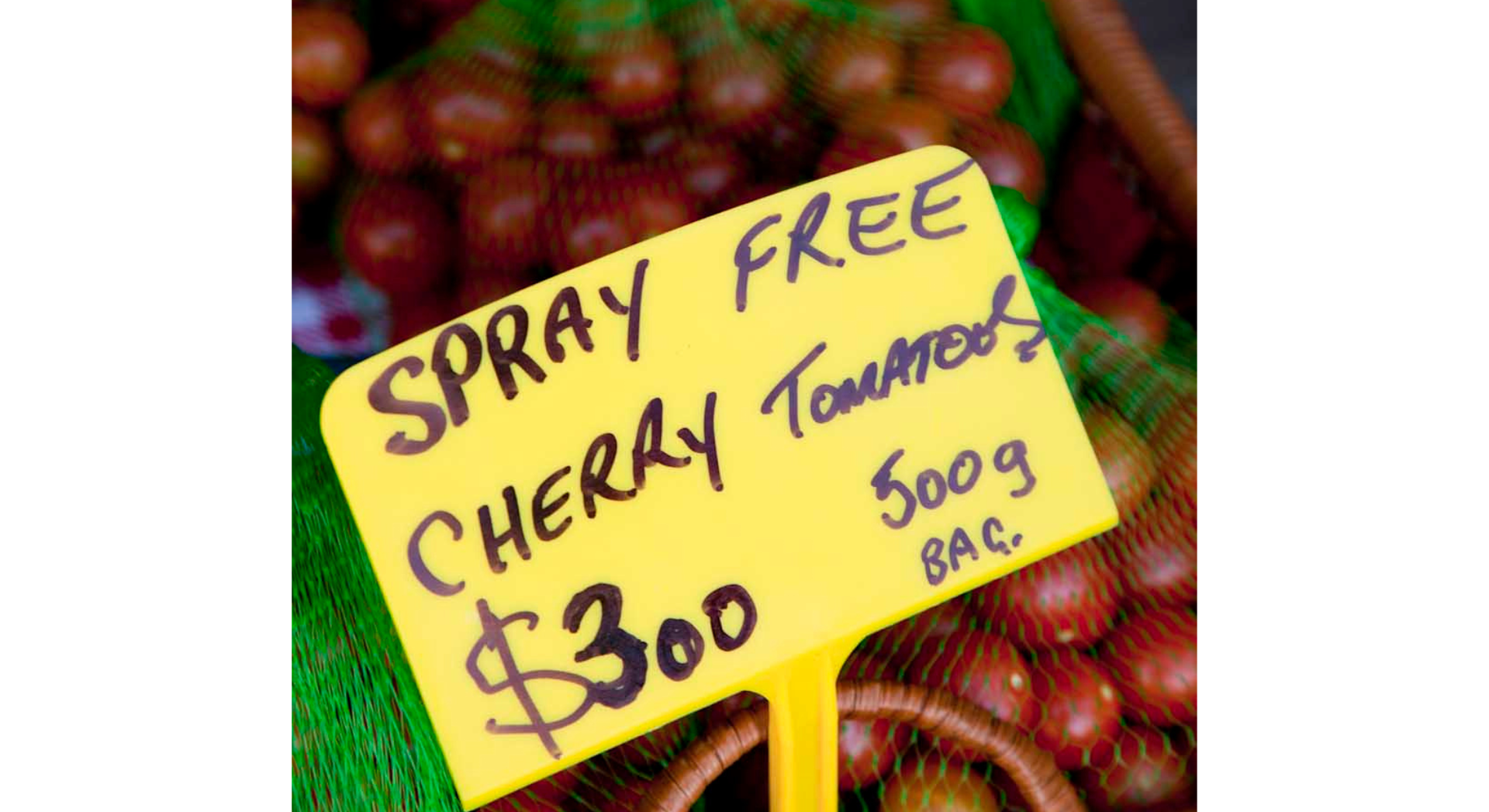 Spray free cherry tomatoes