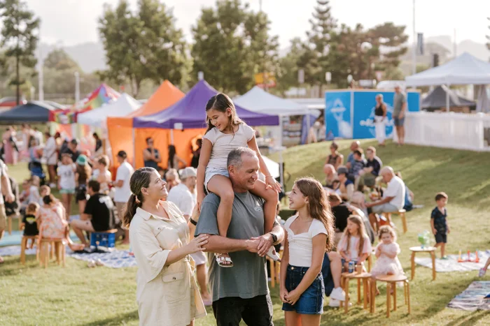 Family enjoying event on the Sunshine Coast