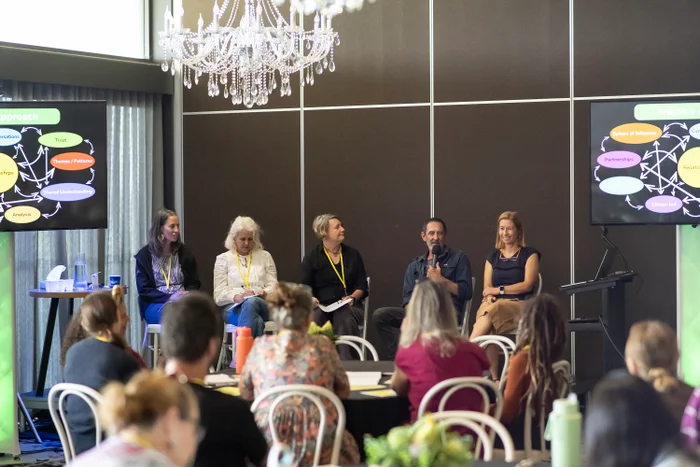 A panel of five people discussing the lived experience inclusion project