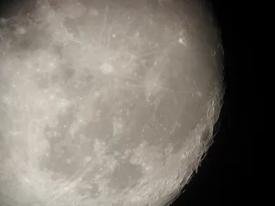 Image of the moon taken through a telescope 