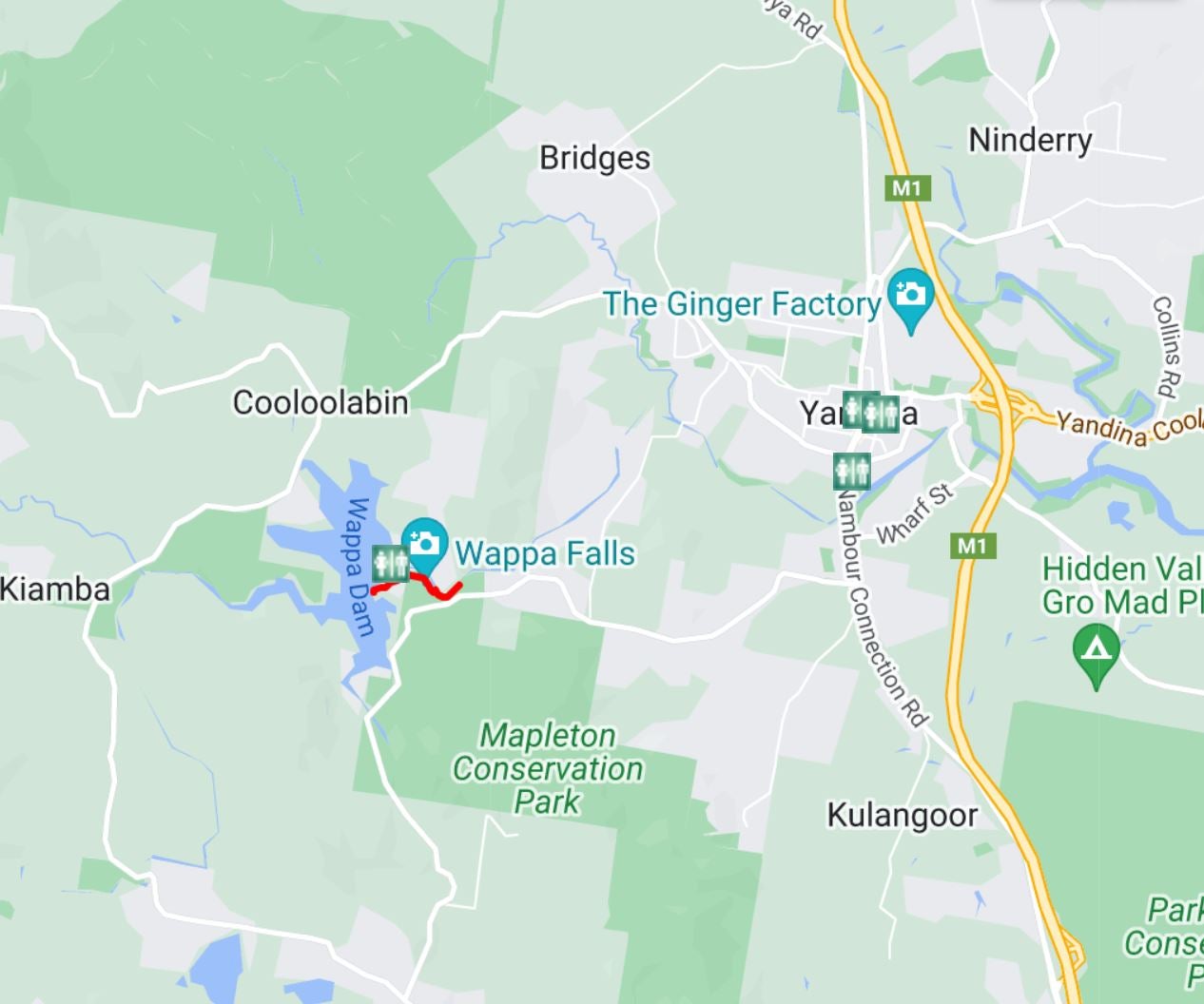 Wappa Dam and Falls Map