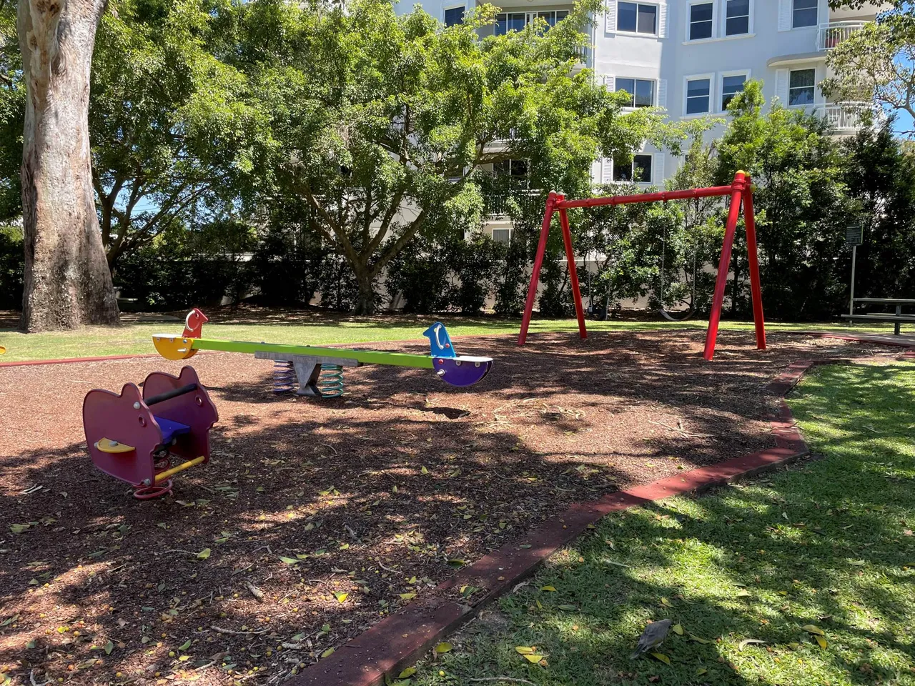 Playground with swings and play equipment