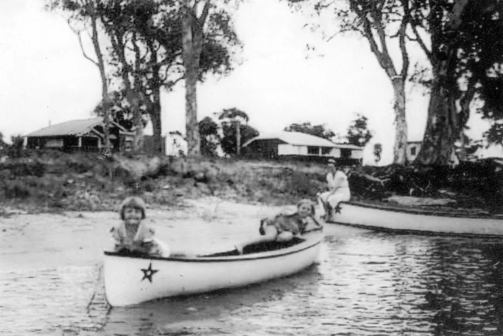 Sisters-Olive-and-Gladys-Hoare-playing-in-a-canoe-on-the-Maroochy-River-Cotton-Tree-ca-1938-copy-1-1024x684.jpg