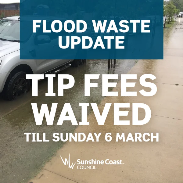 Signage for flood waste update.