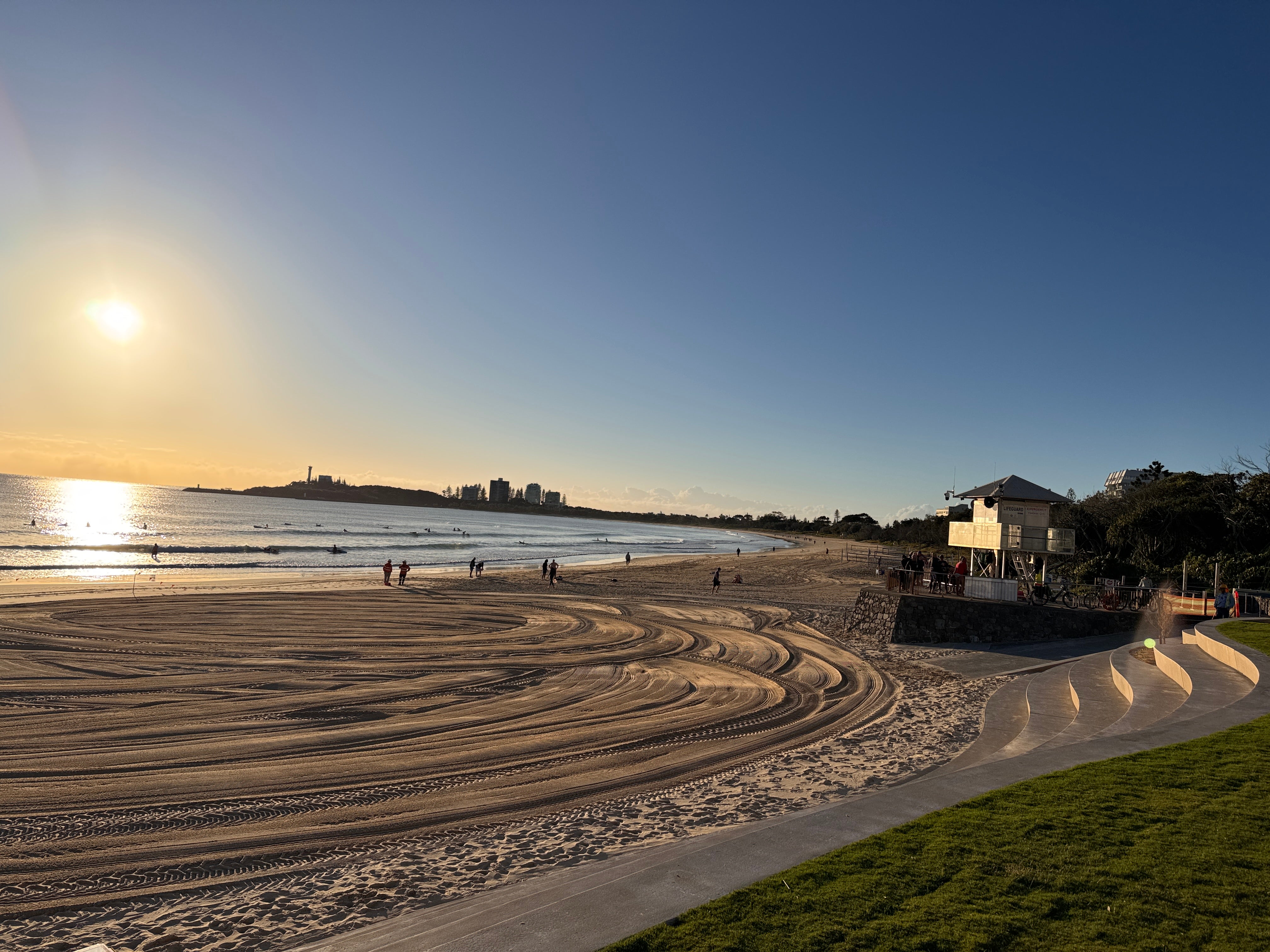 Mooloolaba Beach showcasing the new terraced seawall. 