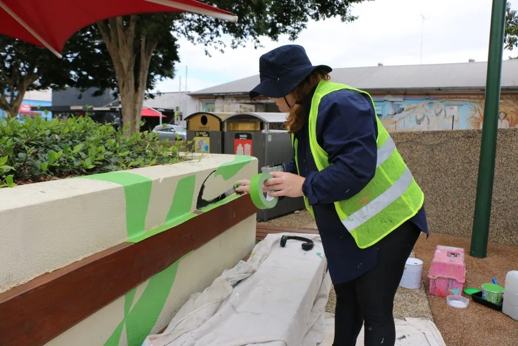 Alison Mooney working on the Nambour Library building