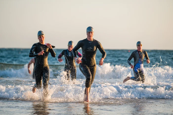 For IRONMAN 70.3 participants running out of the ocean, Mooloolaba Beach