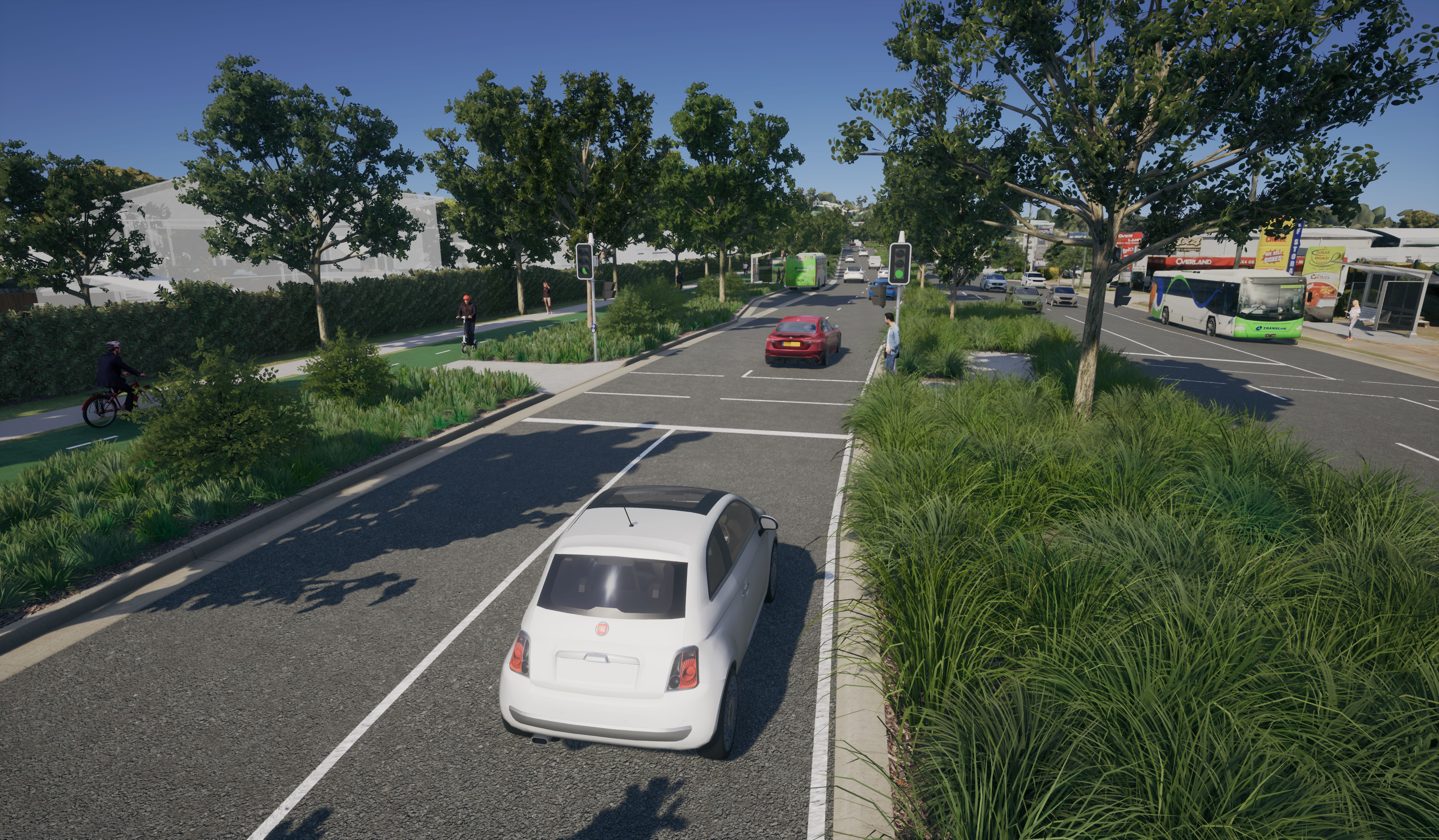 Artist impression of Sugar Road looking south.