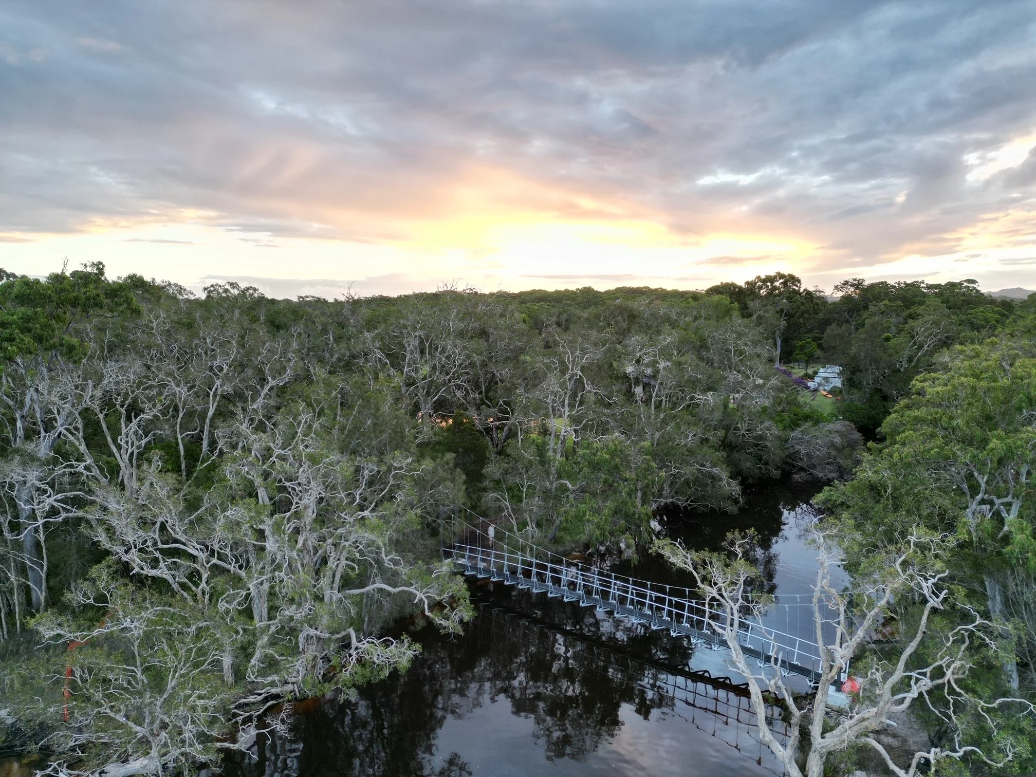 New suspension bridge over Horseman Creek at Lake Weyba