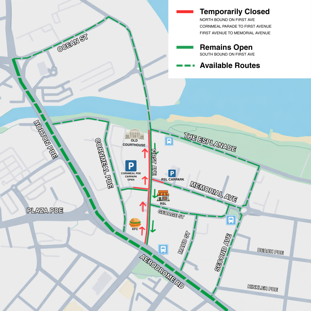 First Avenue Detour Map.