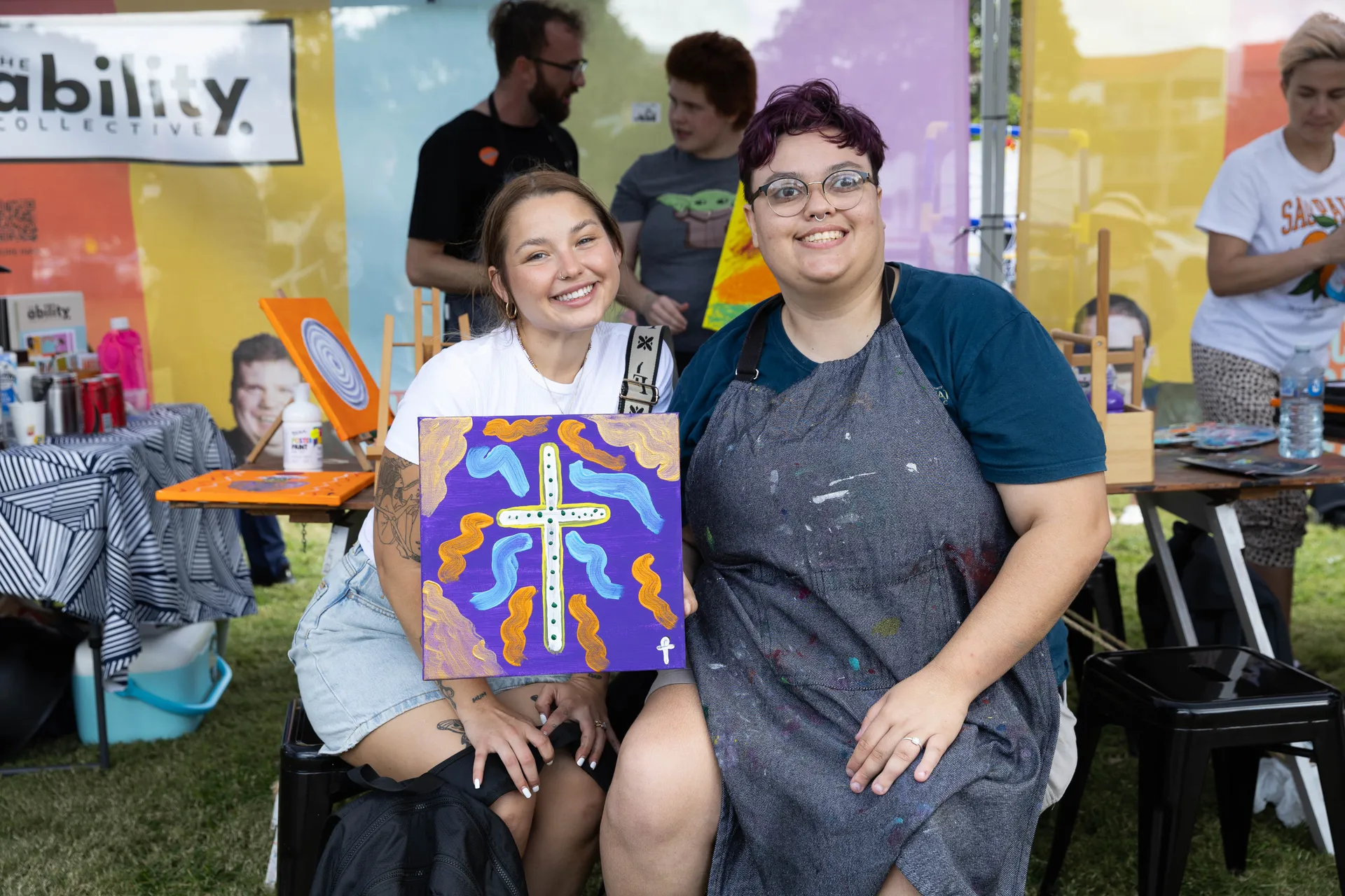 Two young people sharing ideas at Sunshine Coast youth event