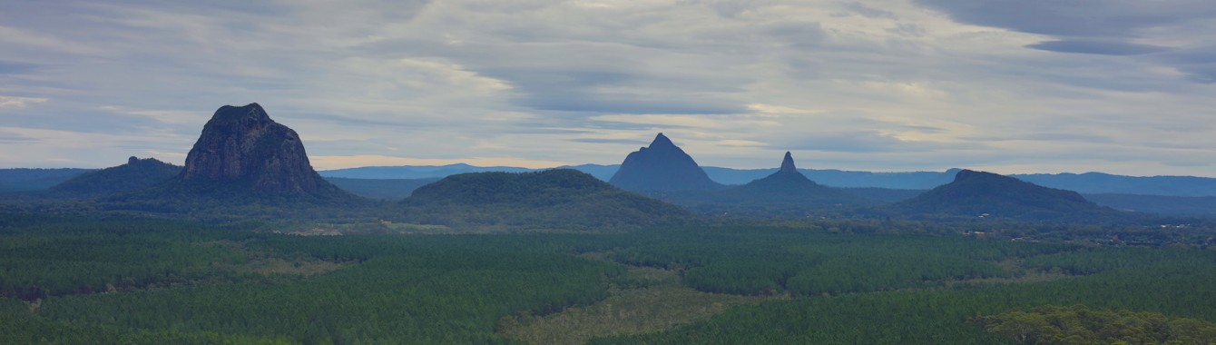 View of Glass House Mountains 