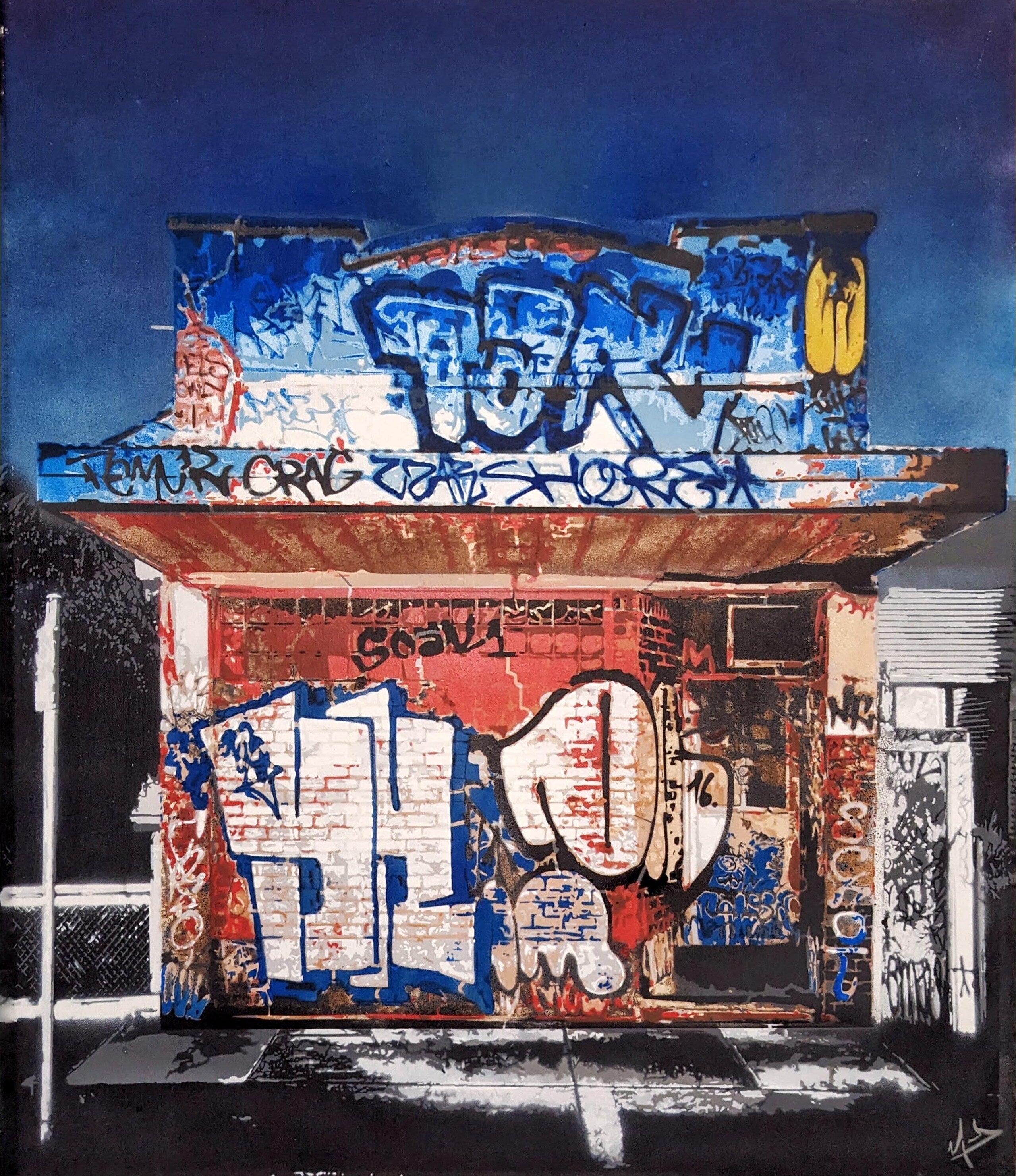 MOODY_Logan_01_Brunswick_2023_stencil and aerosol on canvas_61x70cm