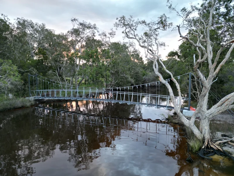 New suspension bridge over Horseman Creek at Lake Weyba