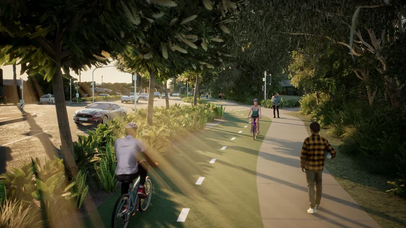 Artist impression of Caloundra Transport Corridor Upgrade.