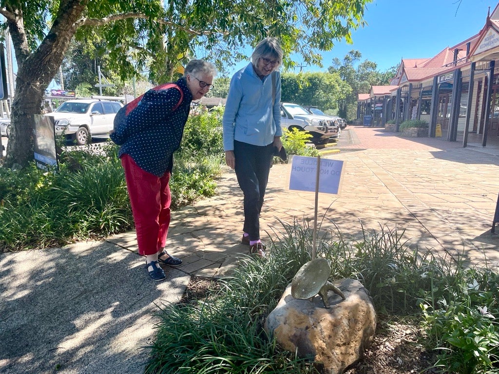 Visitors looking curiously at The Monts of Montville