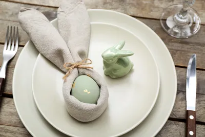 Naturally Easter Egg wrapped to look like a rabbit.