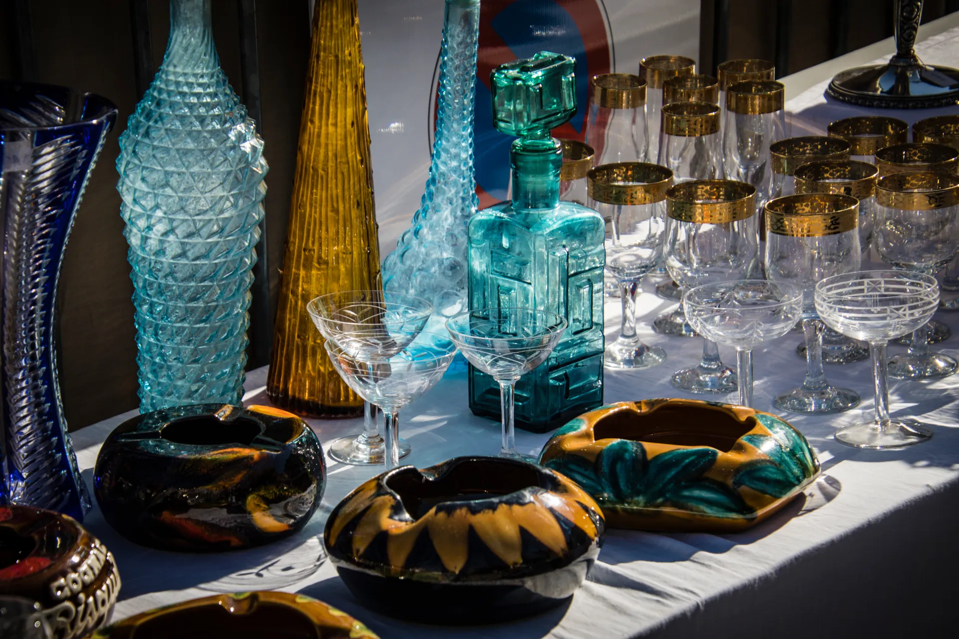 Charity shop glass display