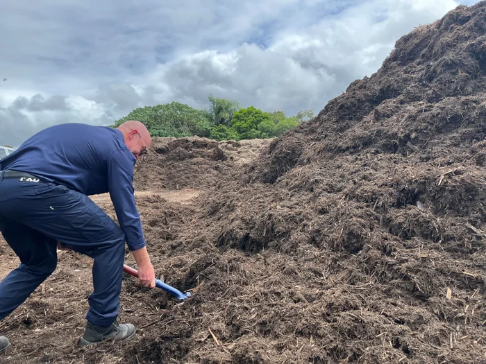 Collecting mulch for the tip