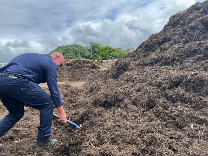 Collecting mulch for the tip