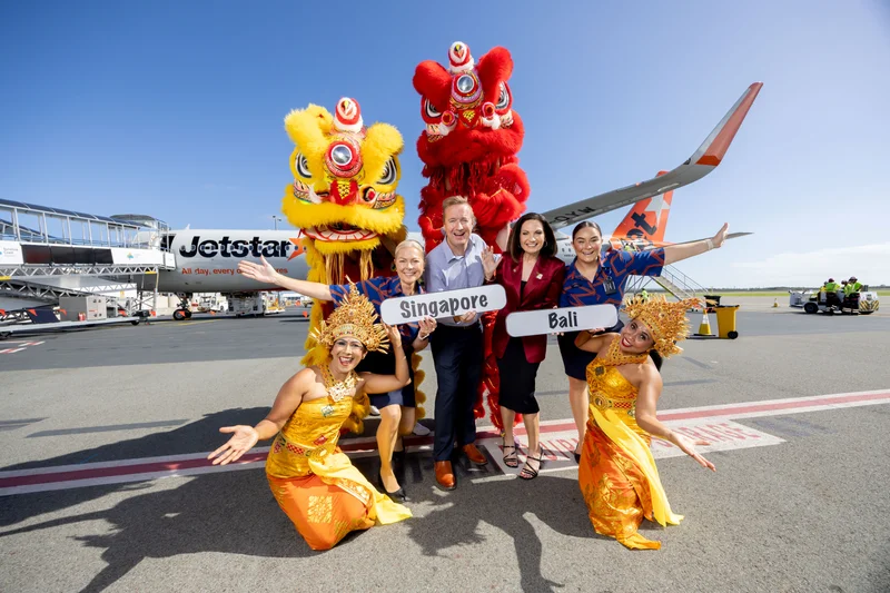 Mayor Natoli celebrating the launch.