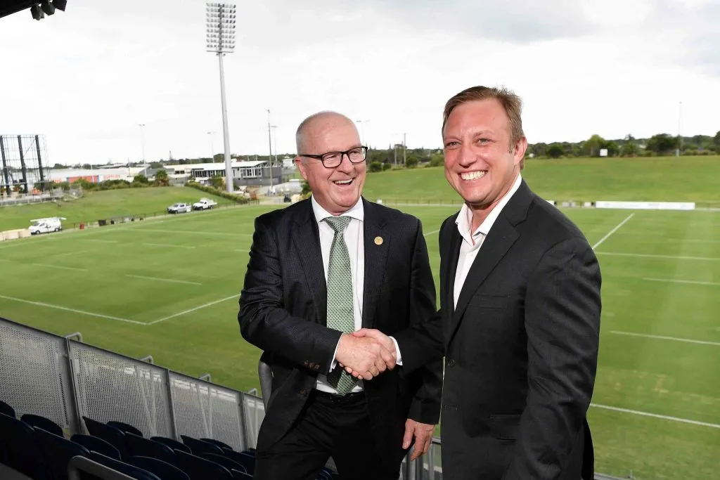 Mayor Mark Jamieson and Deputy Premier Steven Miles.