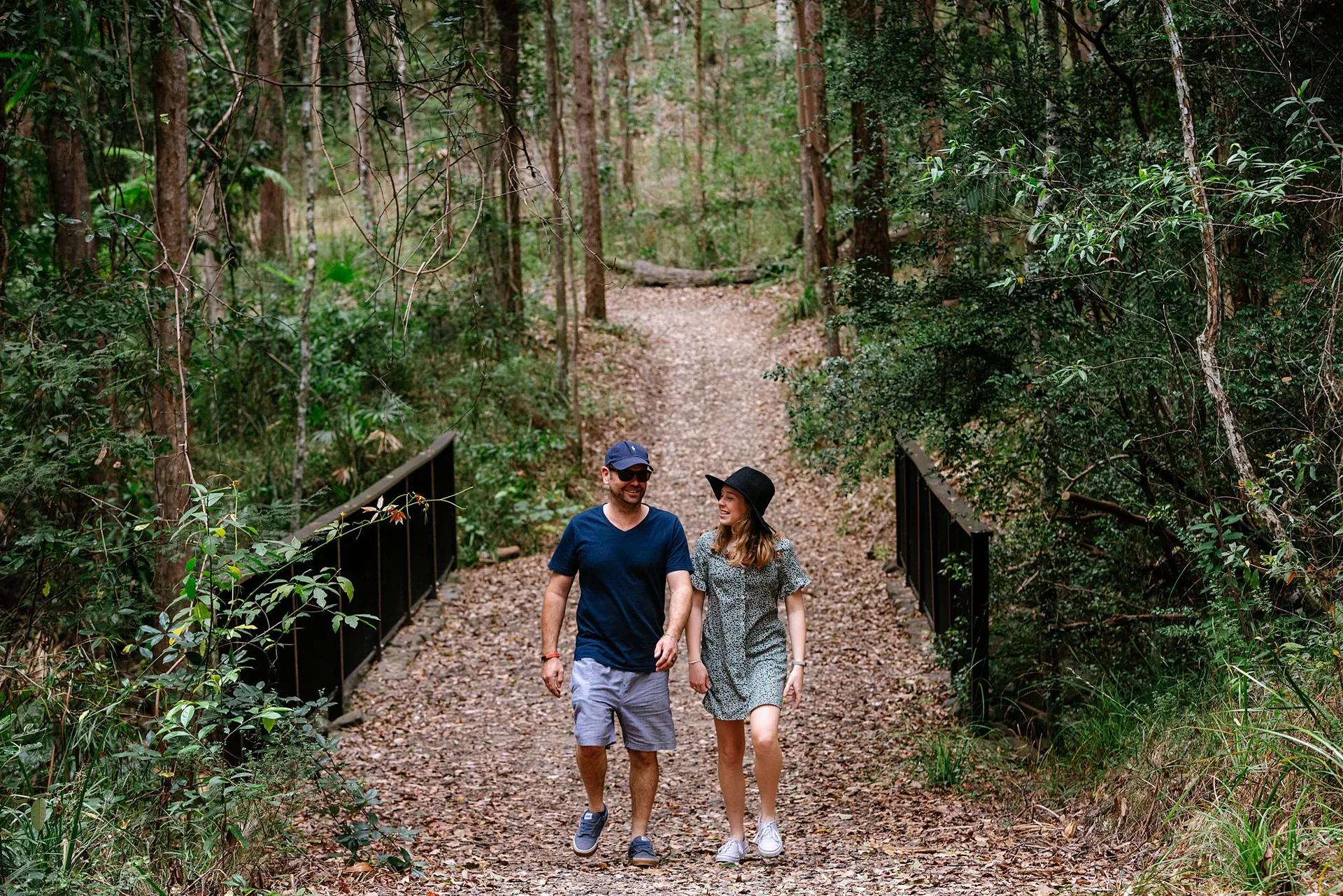 People reconnecting with nature at bushland trail