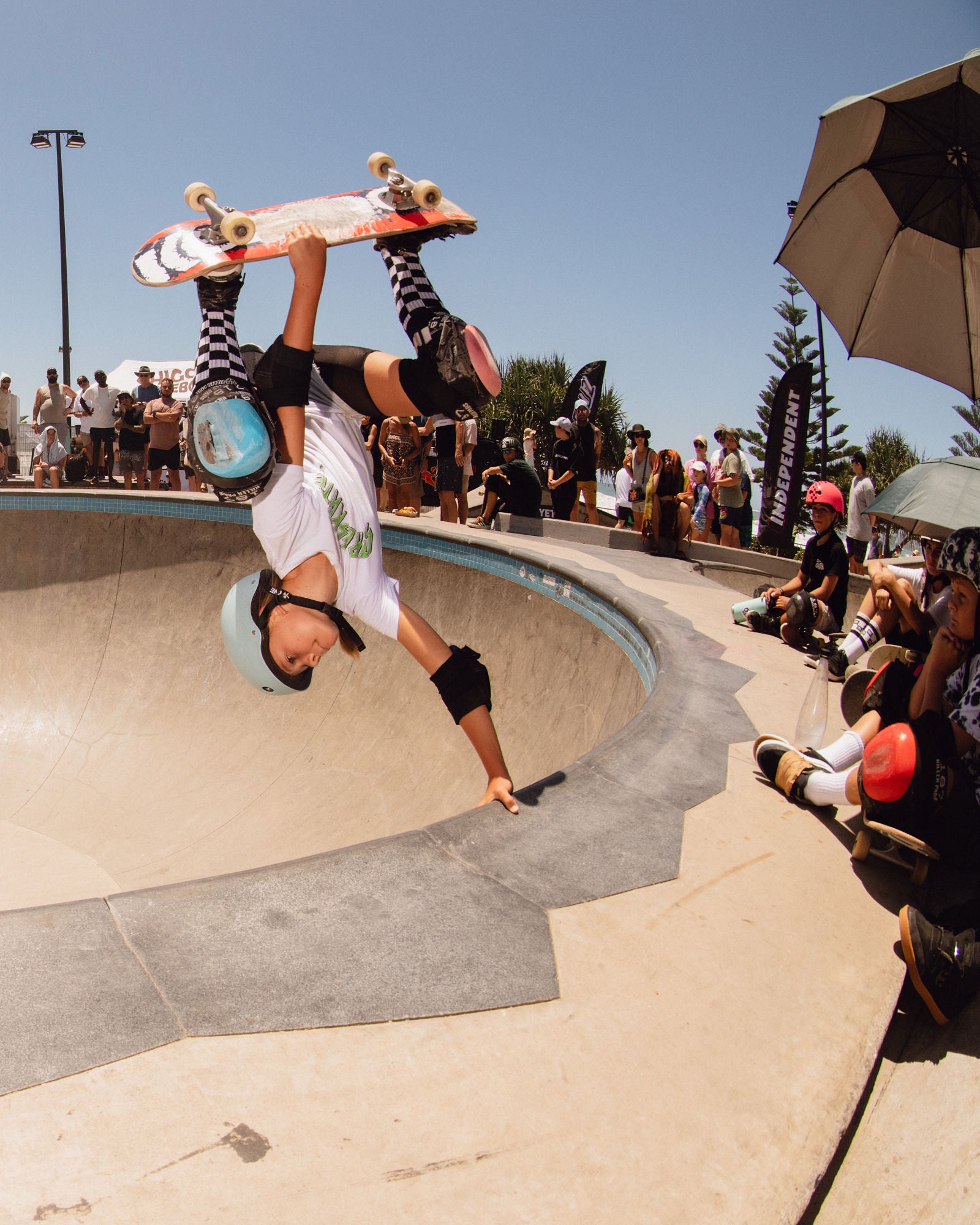 Skate boarder in the bowl, Alex Skate Park