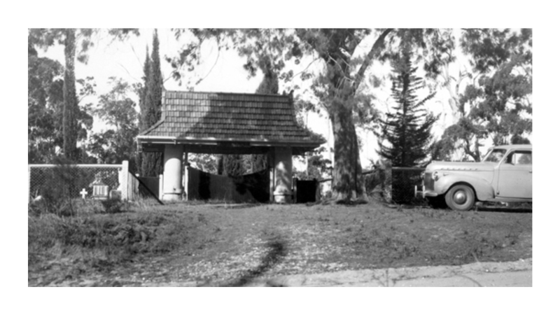 Entrance portico and memorial gates at Buderim Cemetery