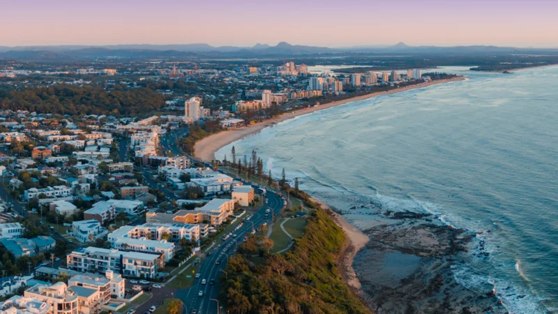 Alexandra Headland as seen from above.