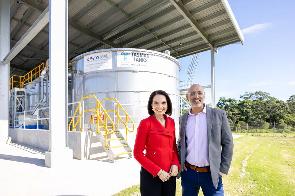 Mayor Natoli and McCormick Australia's managing director Paris Paris Golden outside the new facility.