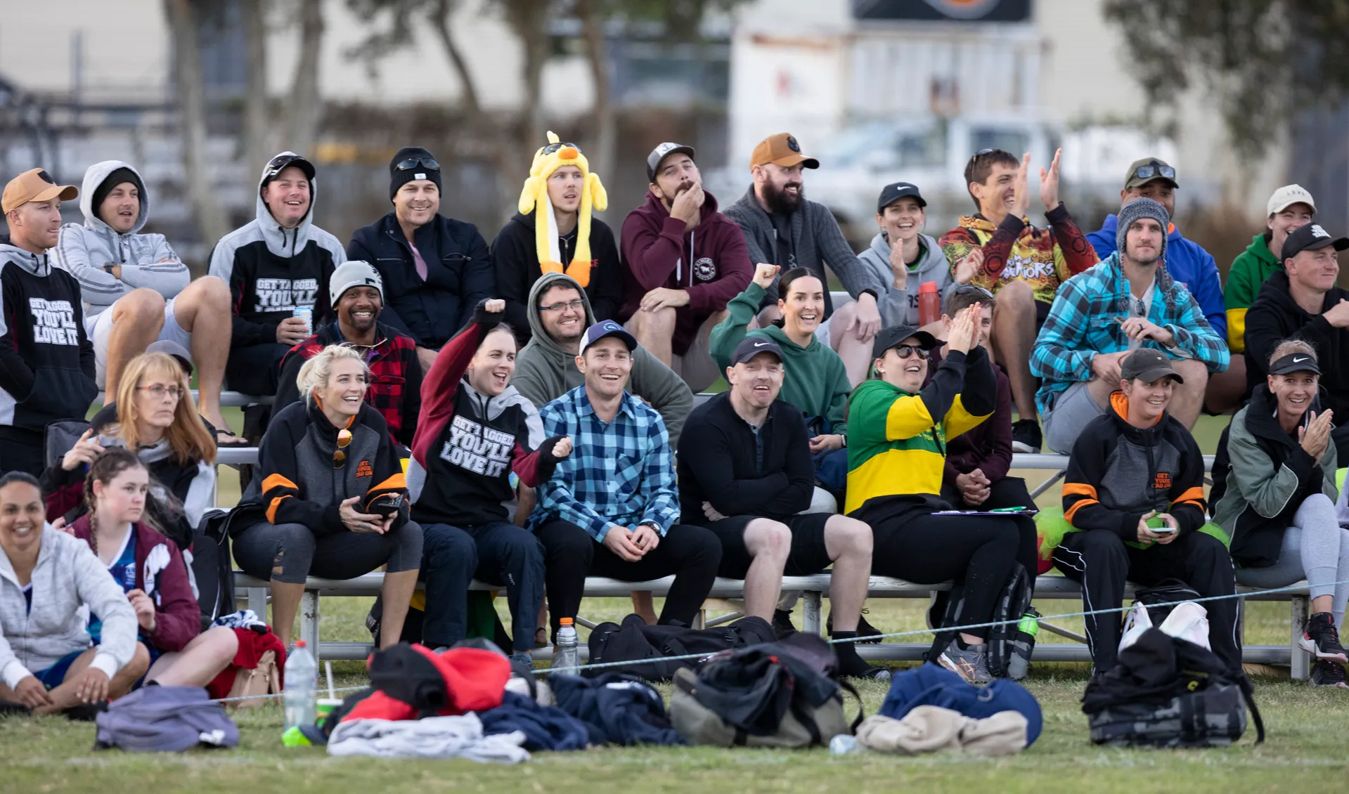 A crowd watching OzTag.