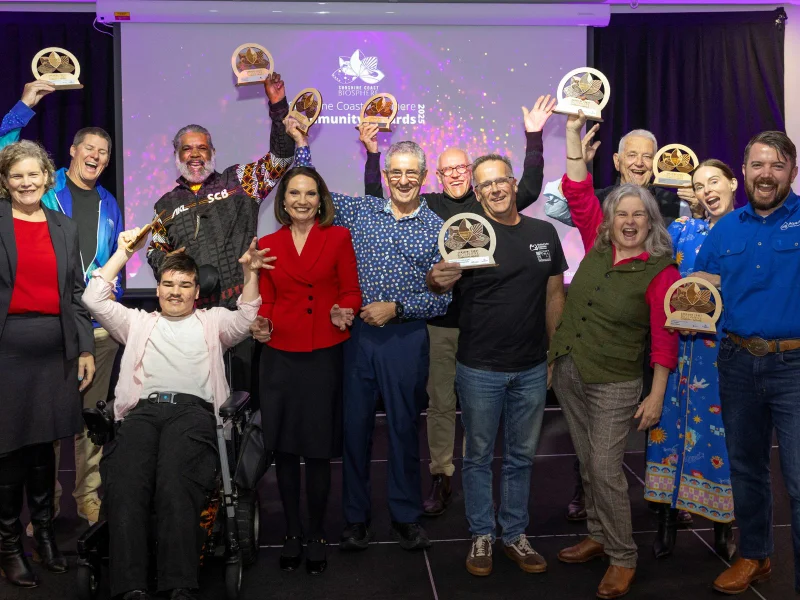 SCBCA 2025 Recipients with Sunshine Coast Mayor Rosanna Natoli